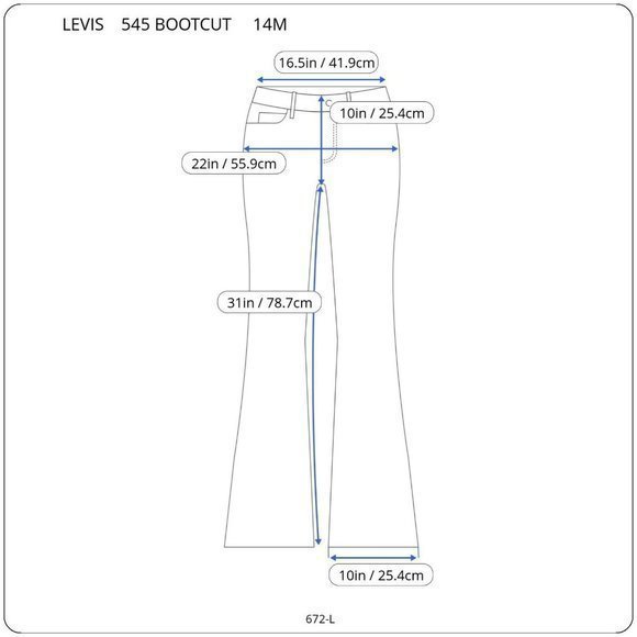 Levi's 545 Low Boot Cut Jeans Distressed Stretch 14 x 31 Medium‎ - Picture 3 of 10